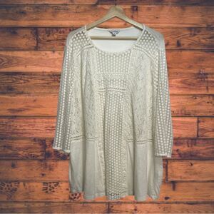 Lucky Brand White Lace Blouse 3X